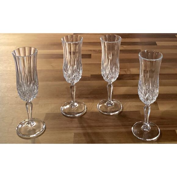 RCR Royal Crystal Rock 8” Fluted Champagne Glasses Aurea Italy Set Of 4 - Picture 3 of 10